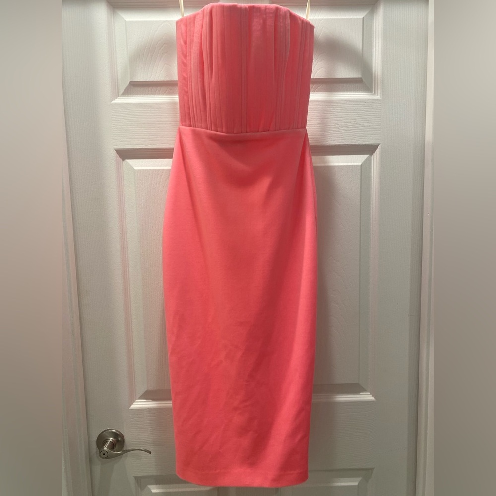 ALEX PERRY exclusive mena velvet strapless midi dress